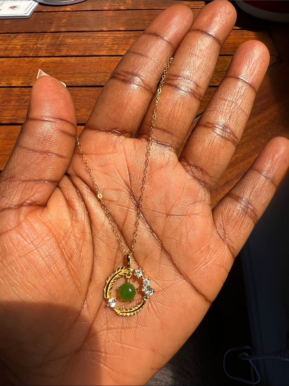 Genuine Jasper jade Gold Necklace on s925— Women Jewelry
